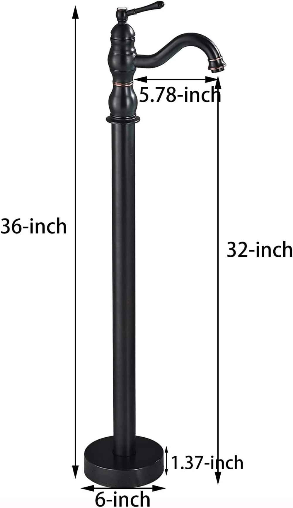 1 Hole Oil Rubbed Bathtub Shower Faucet Oil Rubbed Bronze Brass