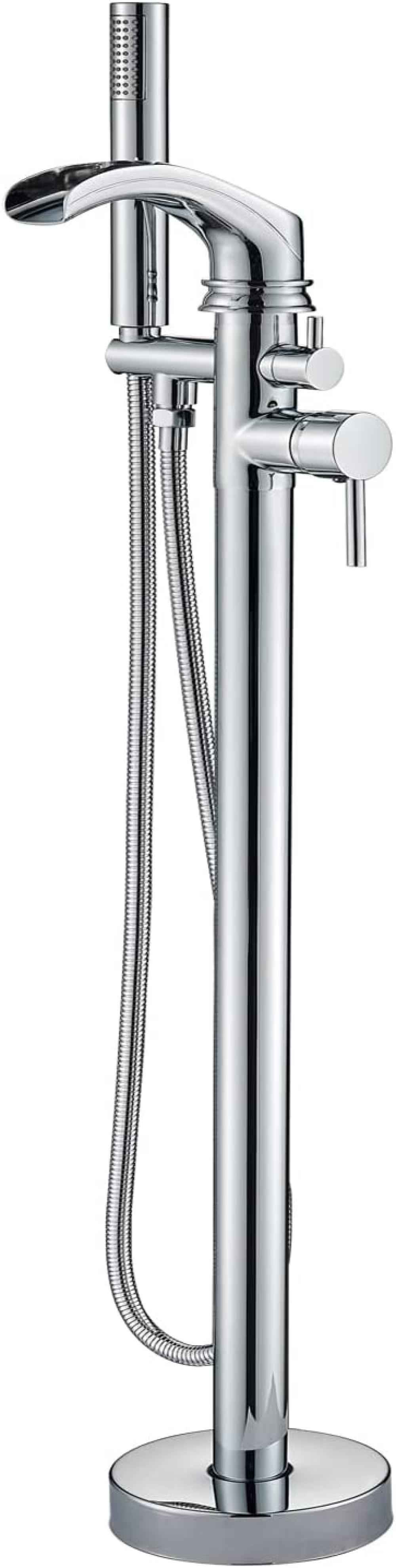 1 Hole  Brushed Bathtub Shower Faucet Brushed Nickel Brass