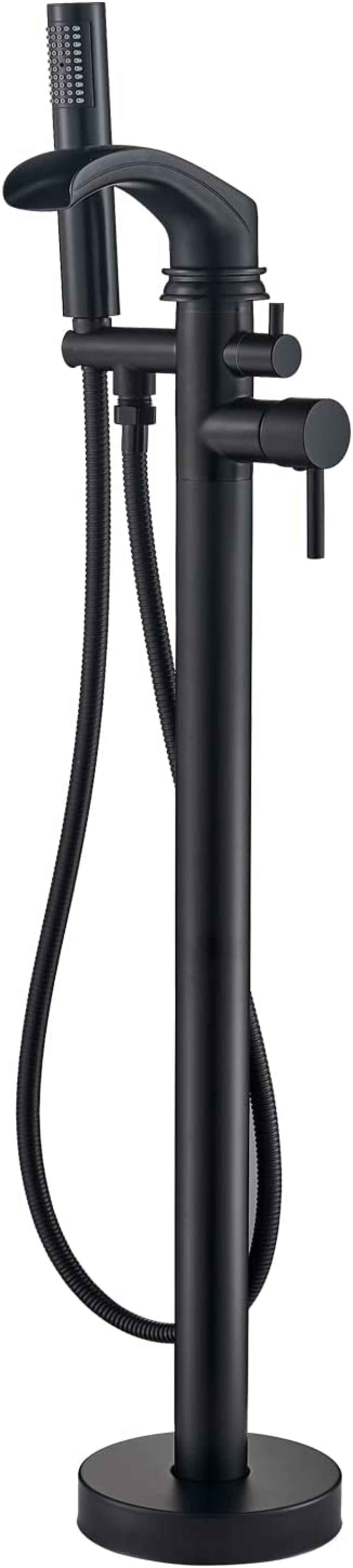 1 Hole  Matte Bathtub Shower Faucet Black Brass
