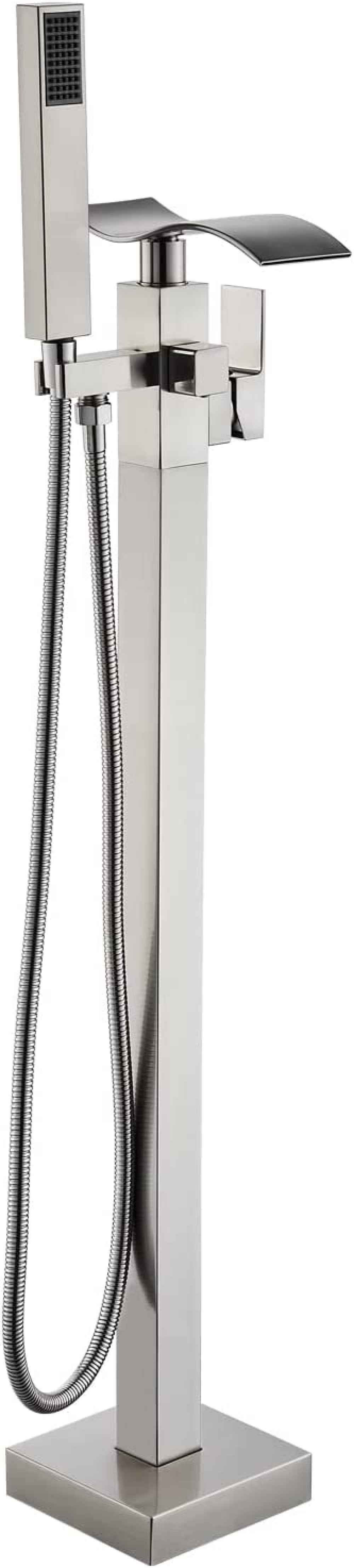 1 Hole  Brushed Bathtub Shower Faucet Brushed Nickel Brass-Ceramic
