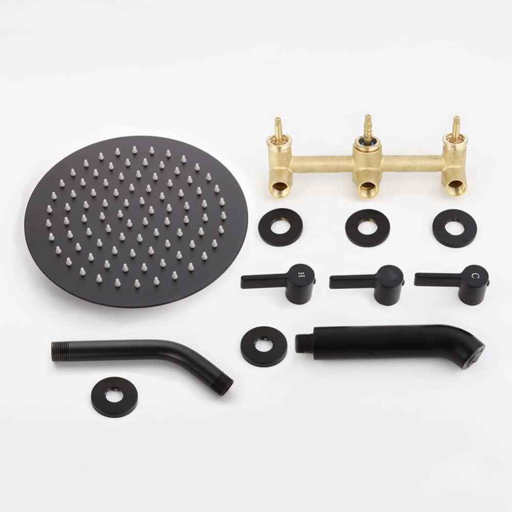12.12-in. x 6.77-in. Shower Kit Black Brass