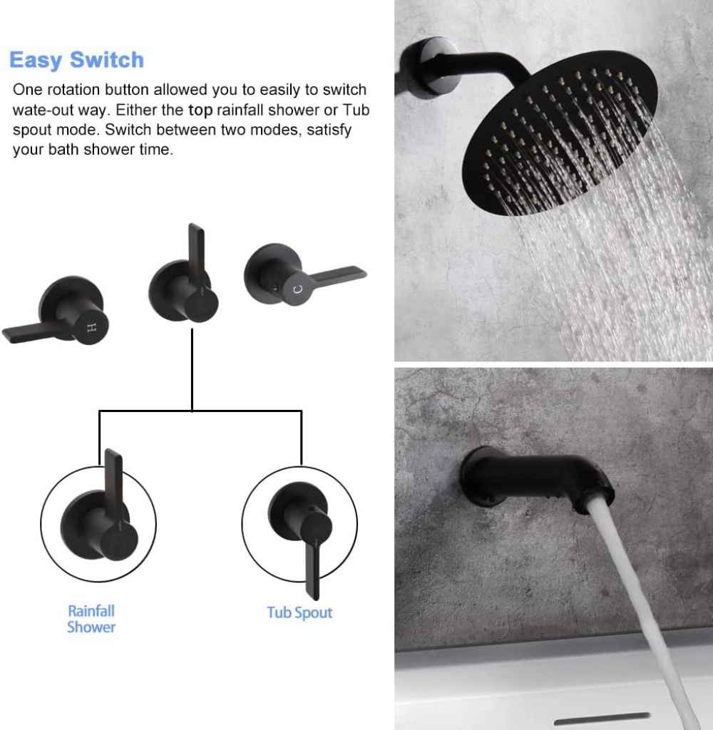 12.12-in. x 6.77-in. Shower Kit Black Brass