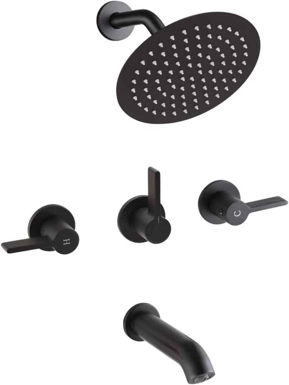 12.12-in. x 6.77-in. Shower Kit Black Brass