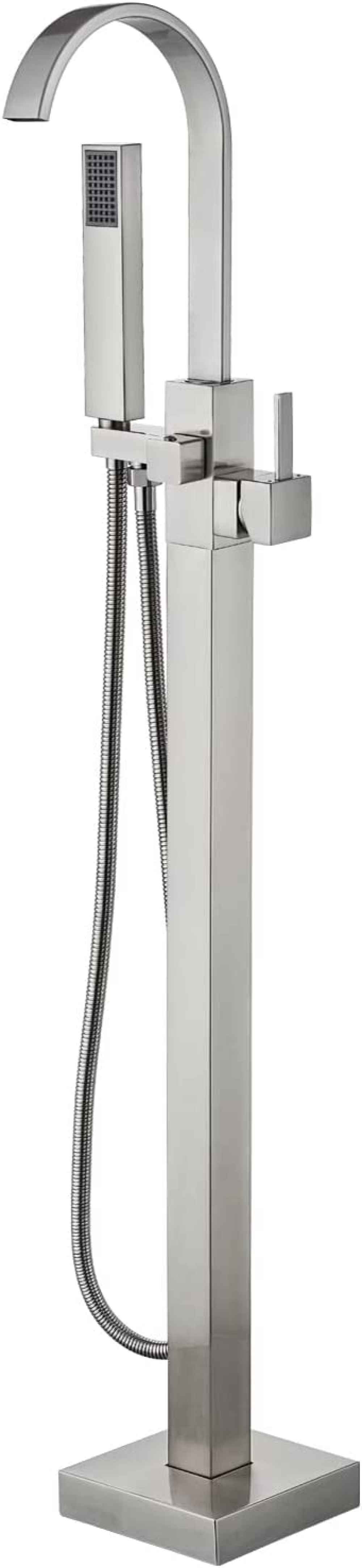 1 Hole  Brushed Bathtub Shower Faucet Brushed Nickel Brass-Ceramic