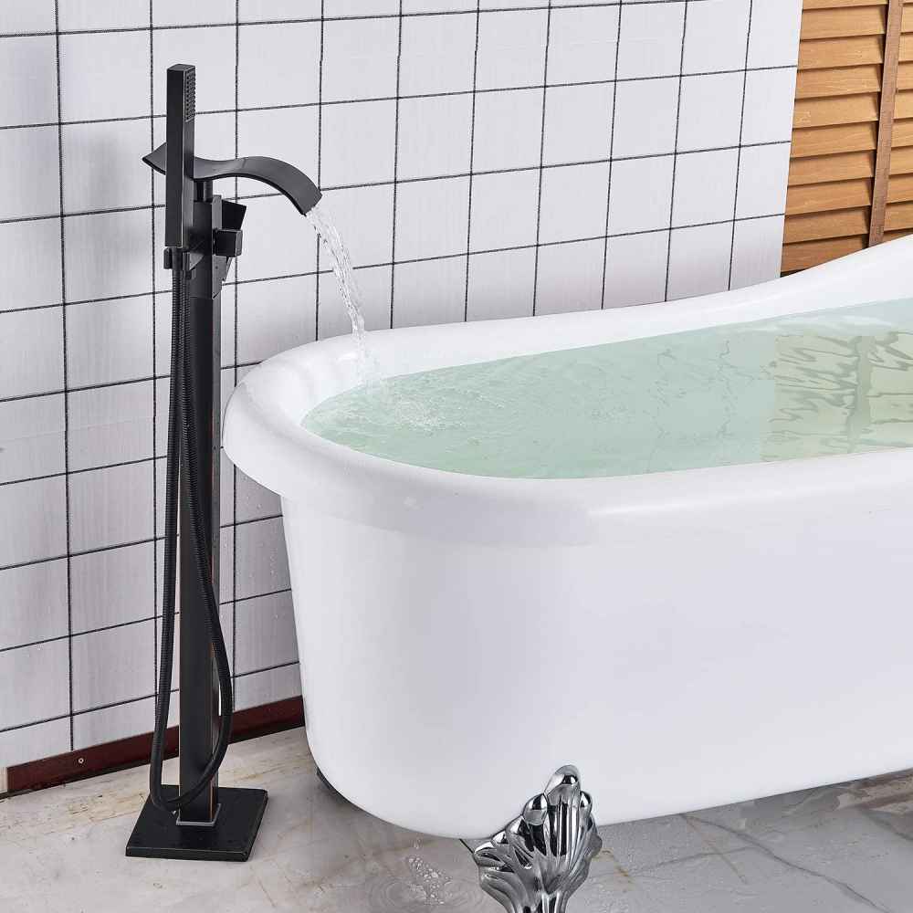 1 Hole Oil Rubbed Bathtub Shower Faucet Oil Rubbed Bronze Brass-Ceramic