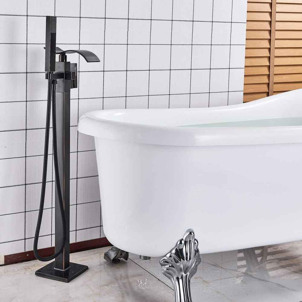 1 Hole Oil Rubbed Bathtub Shower Faucet Oil Rubbed Bronze Brass-Ceramic