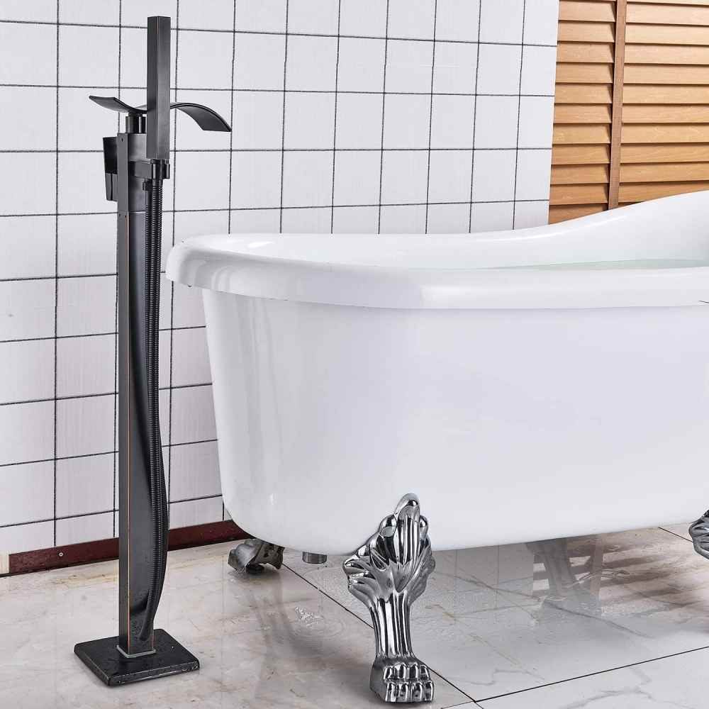 1 Hole Oil Rubbed Bathtub Shower Faucet Oil Rubbed Bronze Brass-Ceramic
