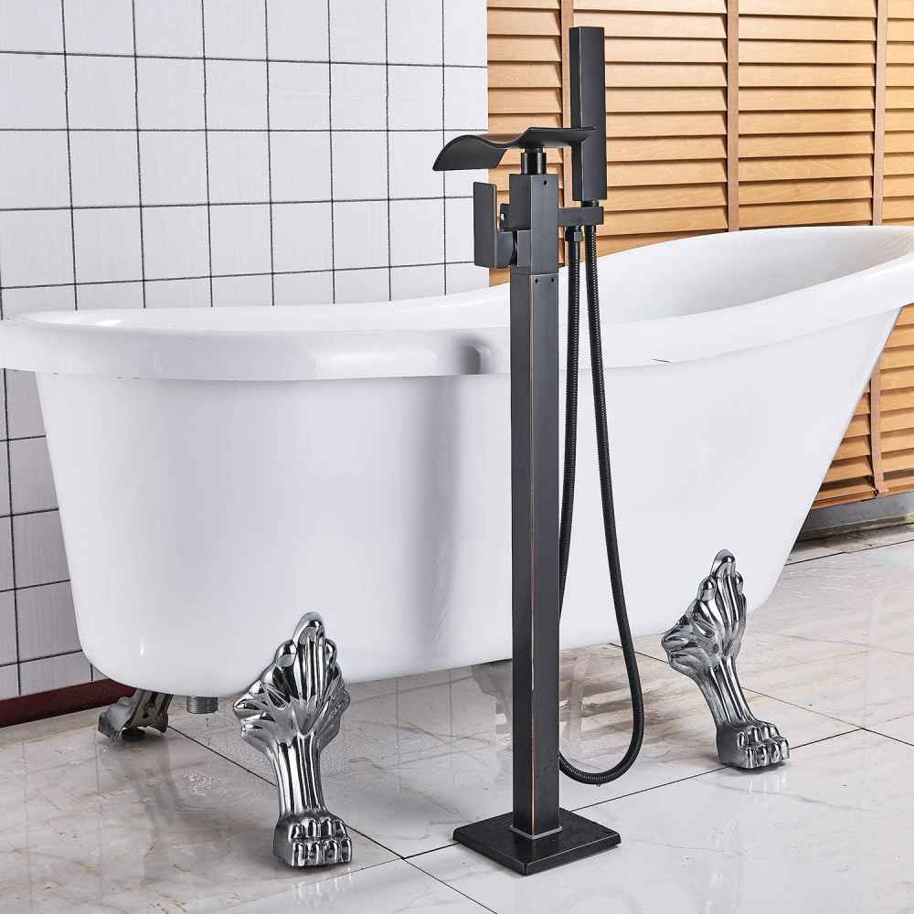 1 Hole Oil Rubbed Bathtub Shower Faucet Oil Rubbed Bronze Brass-Ceramic