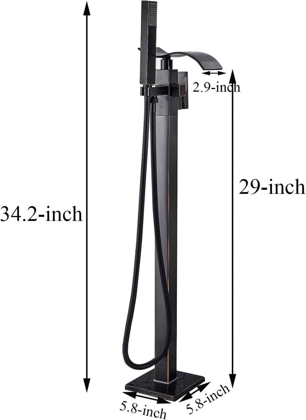 1 Hole Oil Rubbed Bathtub Shower Faucet Oil Rubbed Bronze Brass-Ceramic