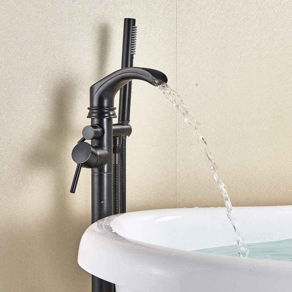 1 Hole Oil Rubbed Bathtub Shower Faucet Oil Rubbed Bronze Brass-Ceramic
