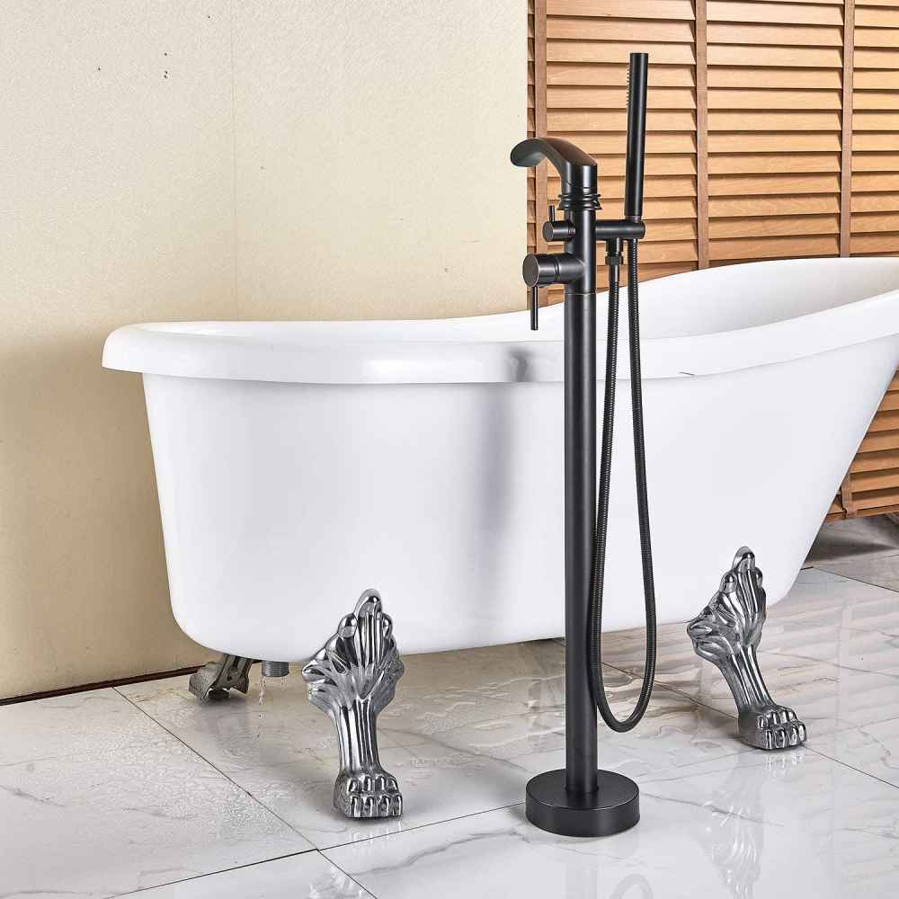 1 Hole Oil Rubbed Bathtub Shower Faucet Oil Rubbed Bronze Brass-Ceramic