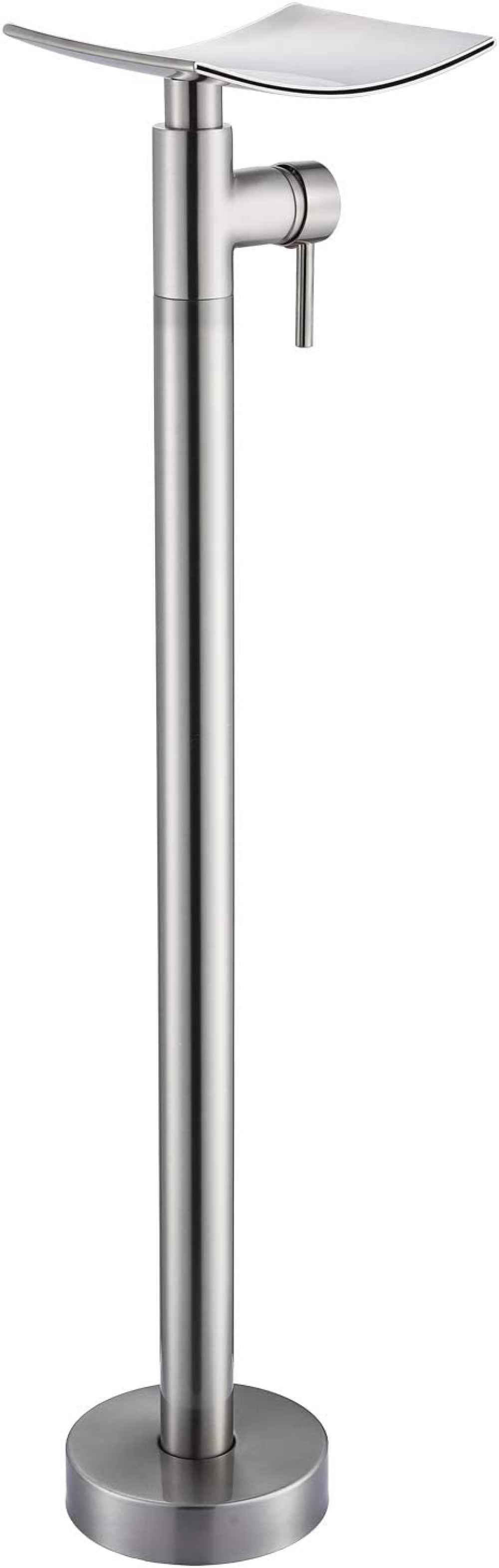 1 Hole  Brushed Bathtub Shower Faucet Brushed Nickel Brass-Ceramic