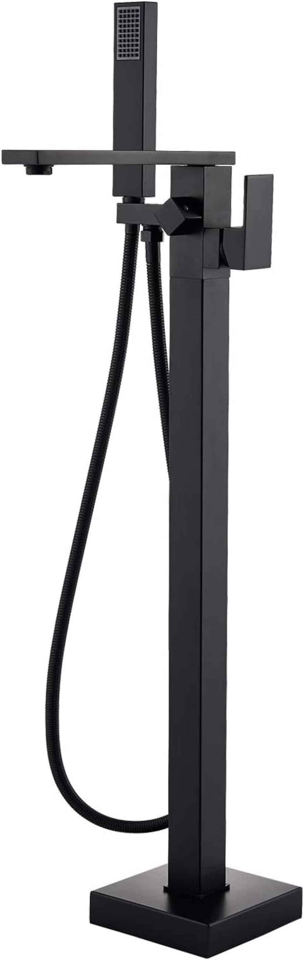 1 Hole  Matte Bathtub Shower Faucet Black Brass-Ceramic