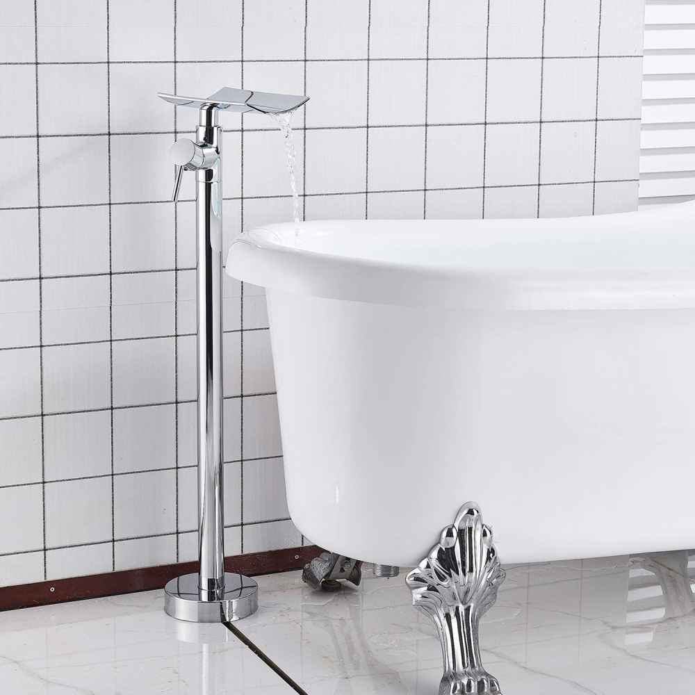 1 Hole Polished Bathtub Shower Faucet Chrome Brass