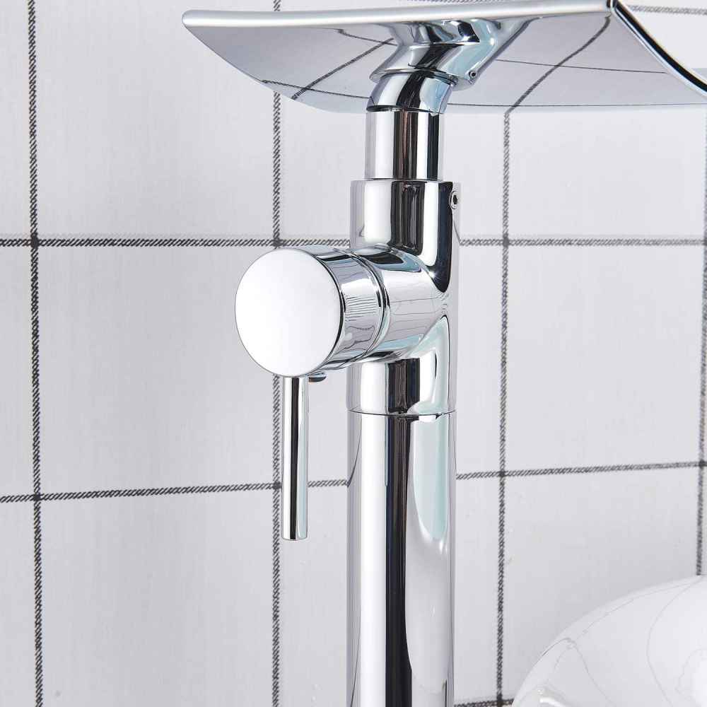 1 Hole Polished Bathtub Shower Faucet Chrome Brass