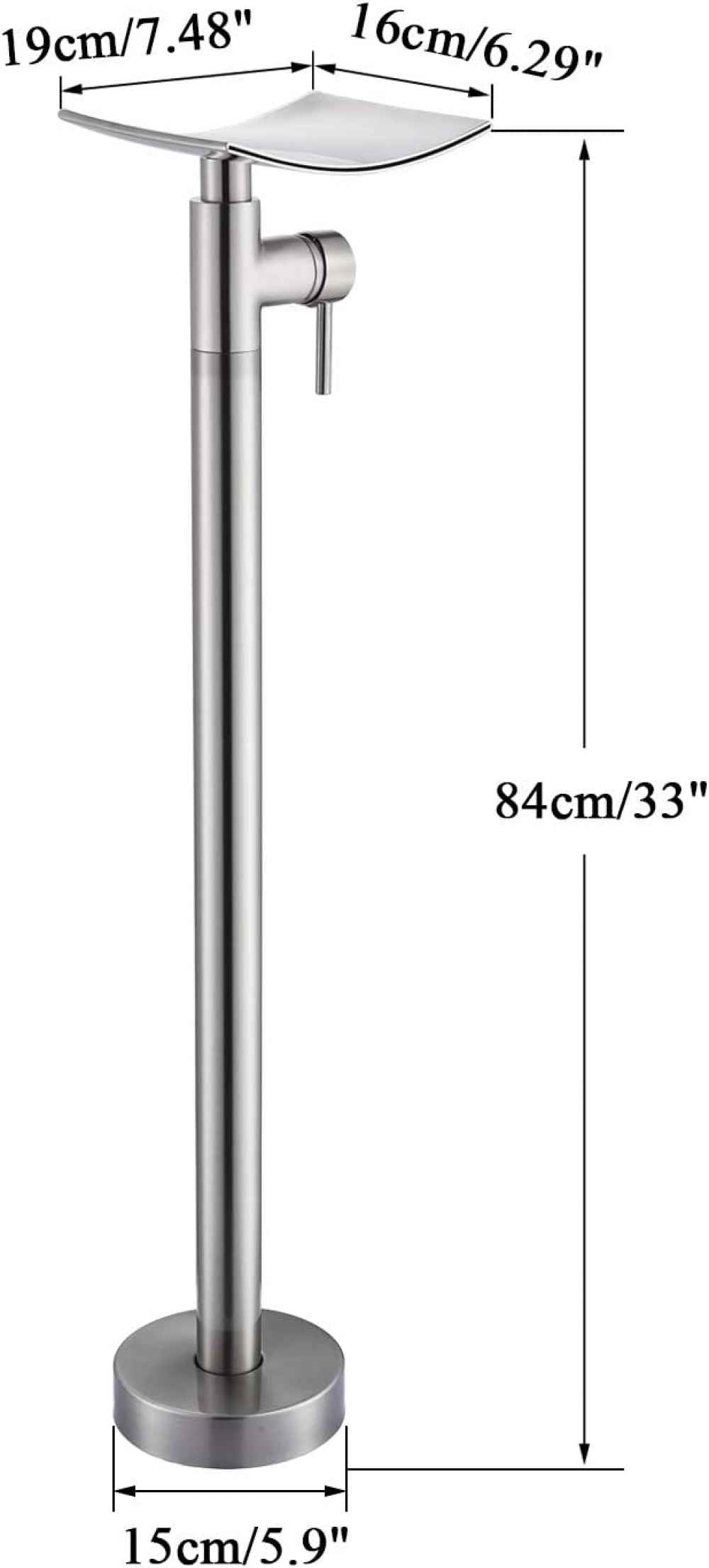 1 Hole Polished Bathtub Shower Faucet Chrome Brass