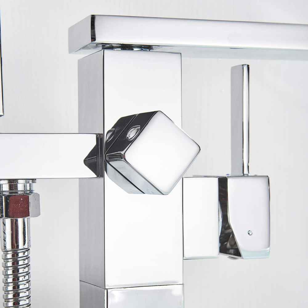 1 Hole Polished Bathtub Shower Faucet Chrome Brass-Ceramic