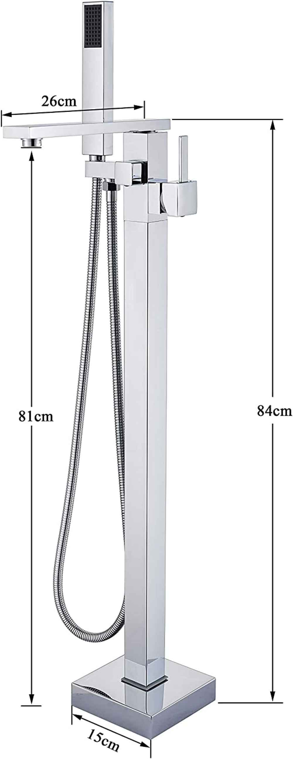 1 Hole Polished Bathtub Shower Faucet Chrome Brass-Ceramic