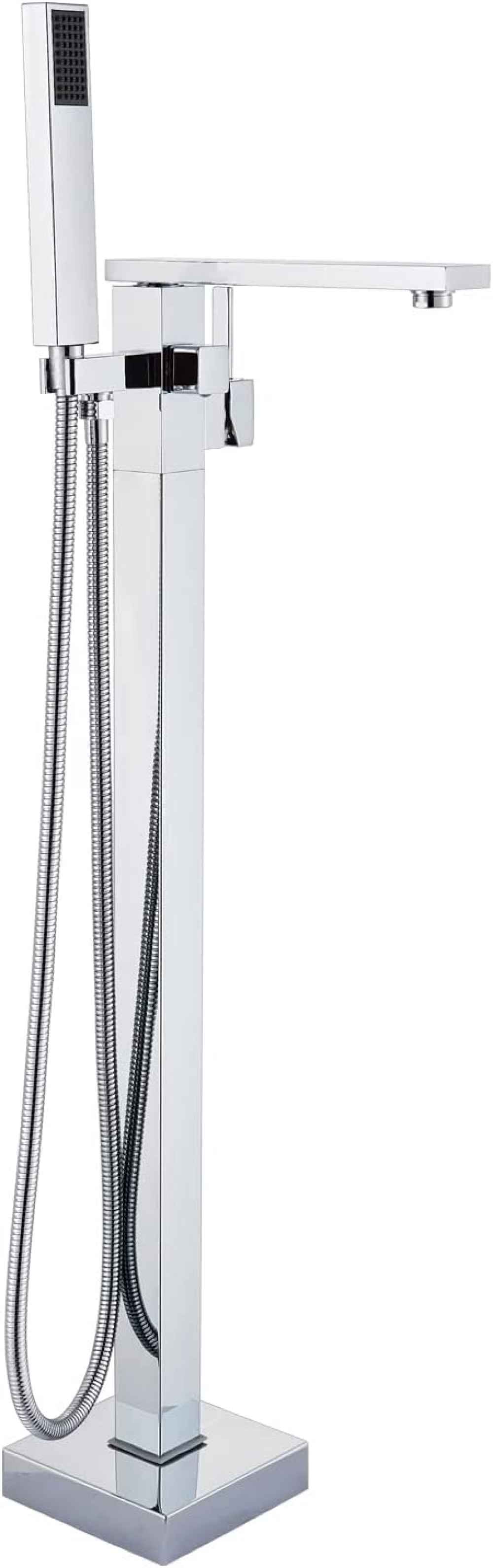 1 Hole  Polished Bathtub Shower Faucet Chrome Brass-Ceramic