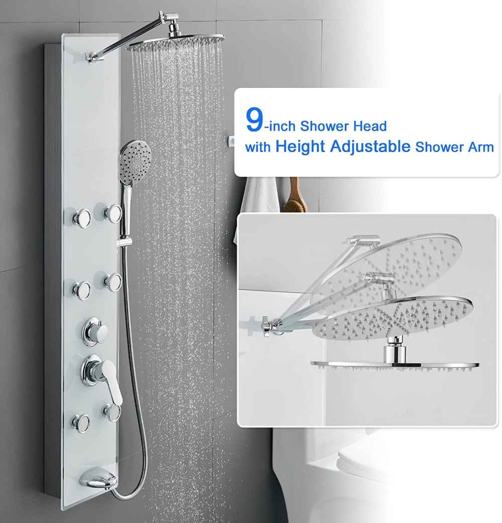 8.6-in. x 47-in. Shower Panel Chrome Stainless Steel-Brass