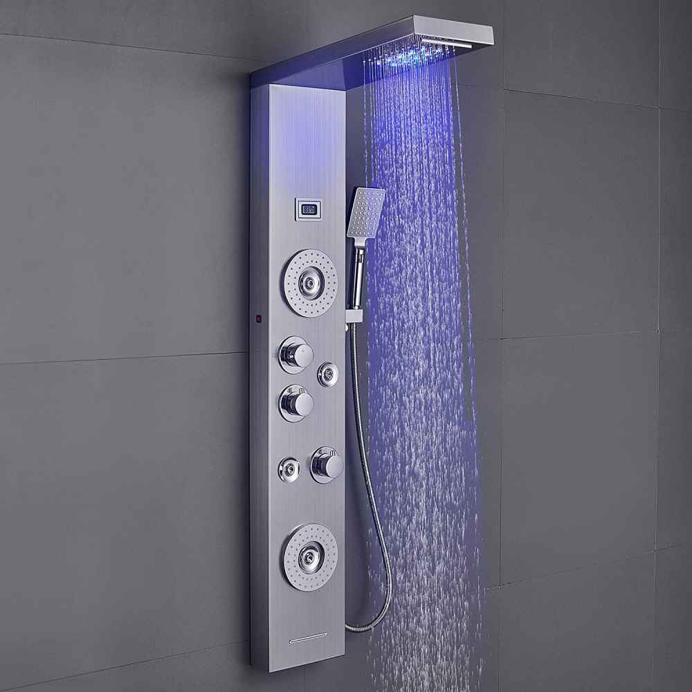 10.29-in. x 52-in. Shower Panel Stainless Steel Stainless Steel-Brass