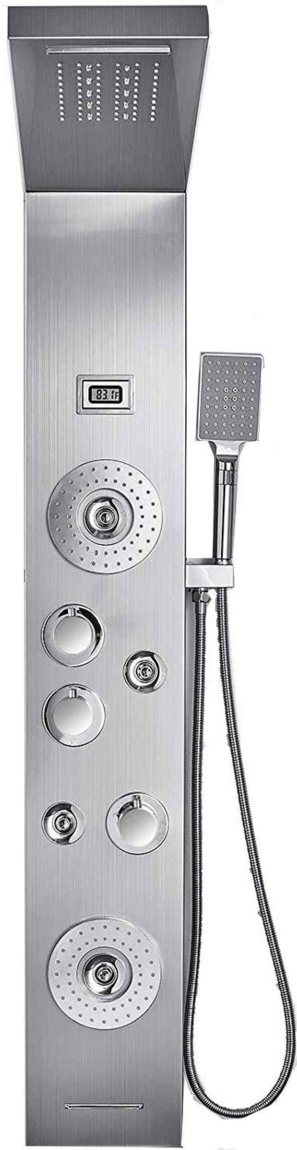 10.29-in. x 52-in. Shower Panel Stainless Steel Stainless Steel-Brass