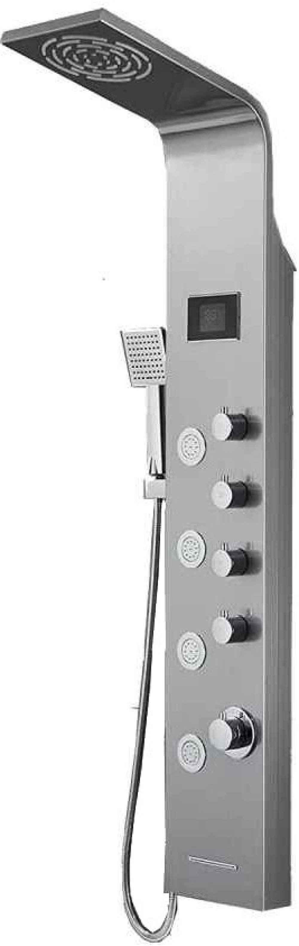 7.8-in. x 50-in. Shower Panel Silver Stainless Steel