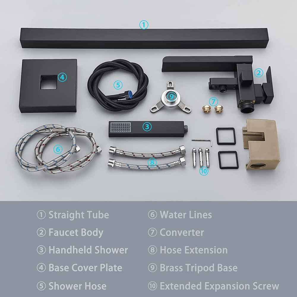 1 Hole Oil Rubbed Bathtub Shower Faucet Black Brass