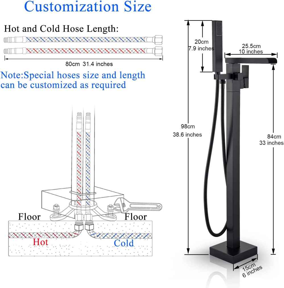 1 Hole Oil Rubbed Bathtub Shower Faucet Black Brass