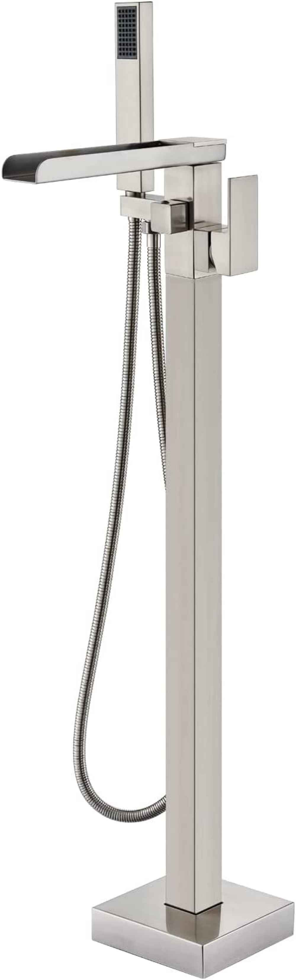 1 Hole  Brushed Bathtub Shower Faucet Brushed Nickel Brass