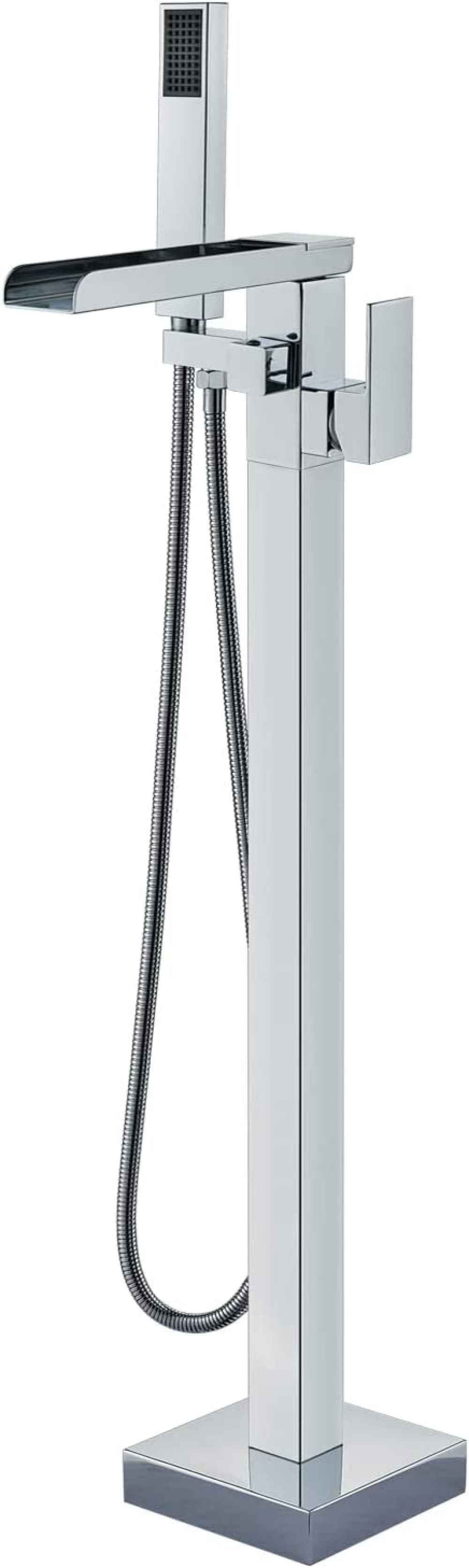 1 Hole  Polished Bathtub Shower Faucet Chrome Brass
