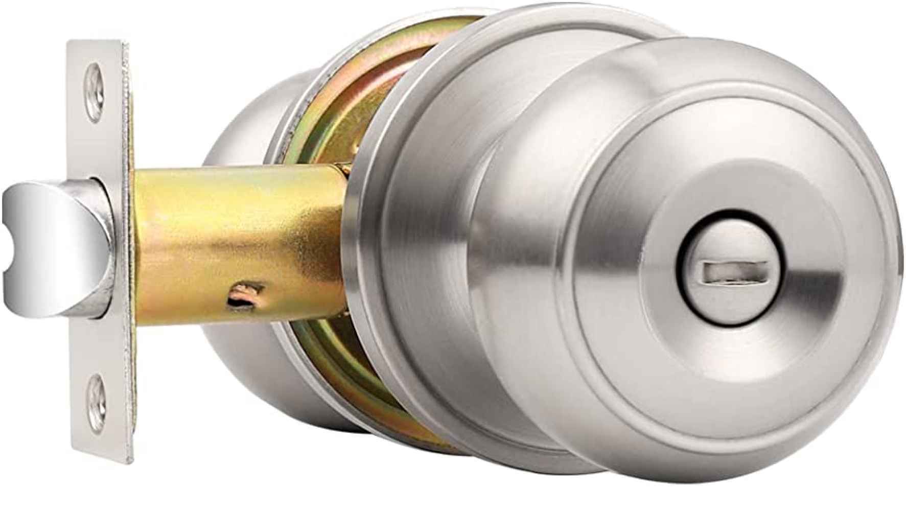 3-in. x 0.039-in. Stainless Steel Door Door Lock In Satin Nickel