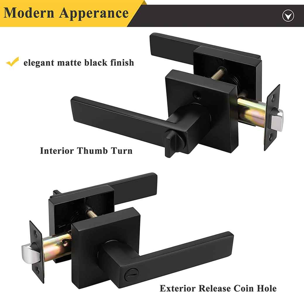 5-in. x 0.03-in. Zinc Alloy Door Lock In Black