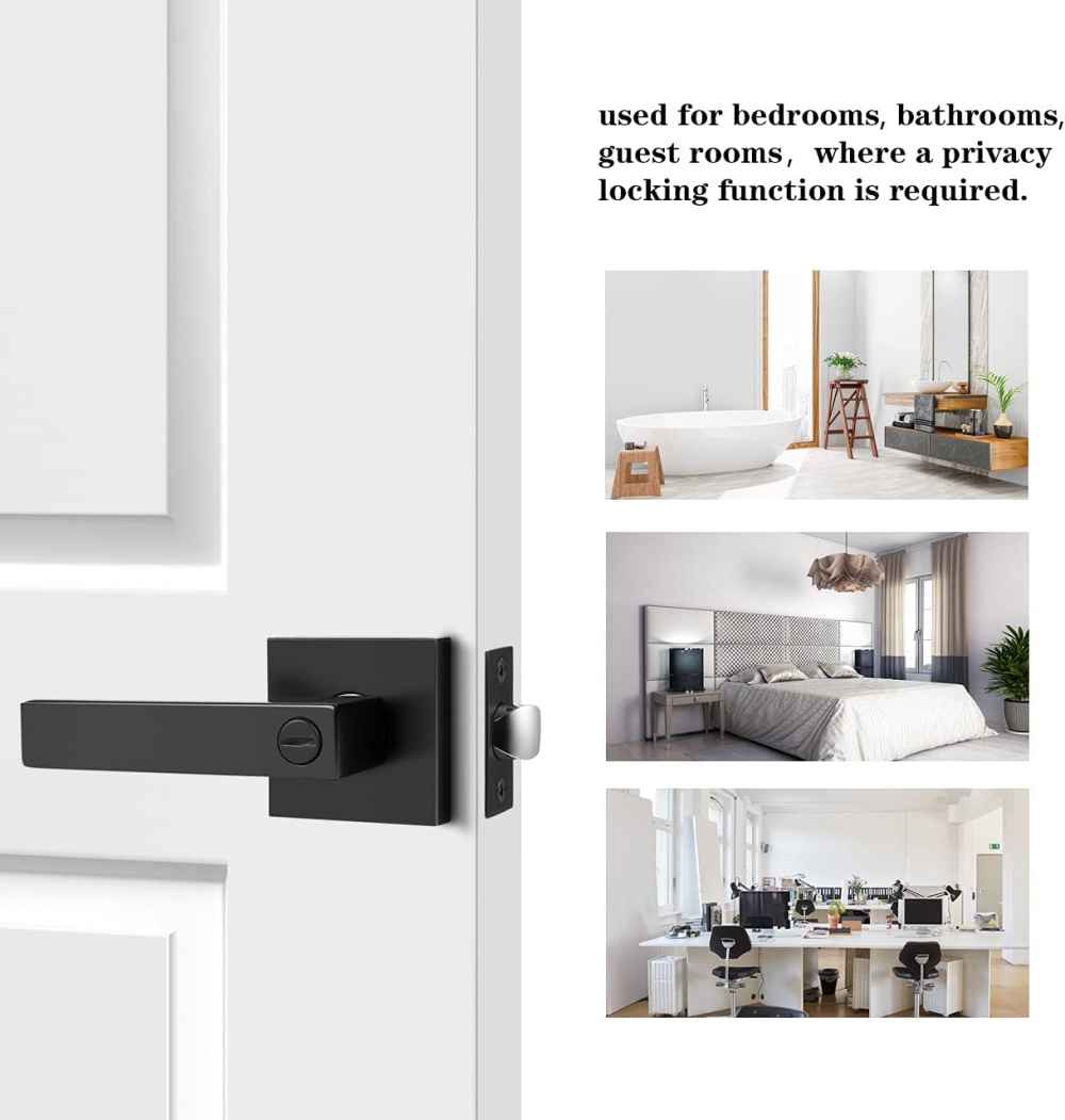 5-in. x 0.03-in. Zinc Alloy Door Lock In Black