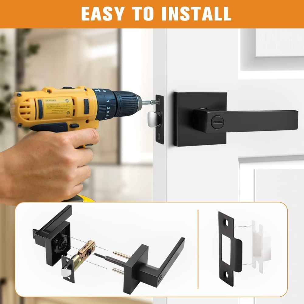 5-in. x 0.03-in. Zinc Alloy Door Lock In Black