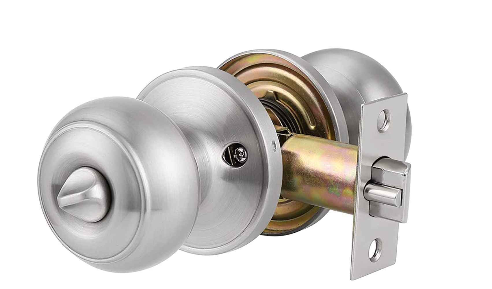 3-in. x 0.039-in. Stainless Steel Door Door Lock In Satin Nickel