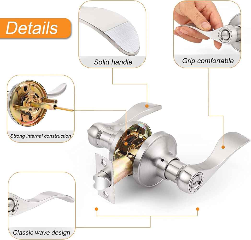 5-in. x 0.03-in. Zinc Alloy Door Lock In Satin Nickel