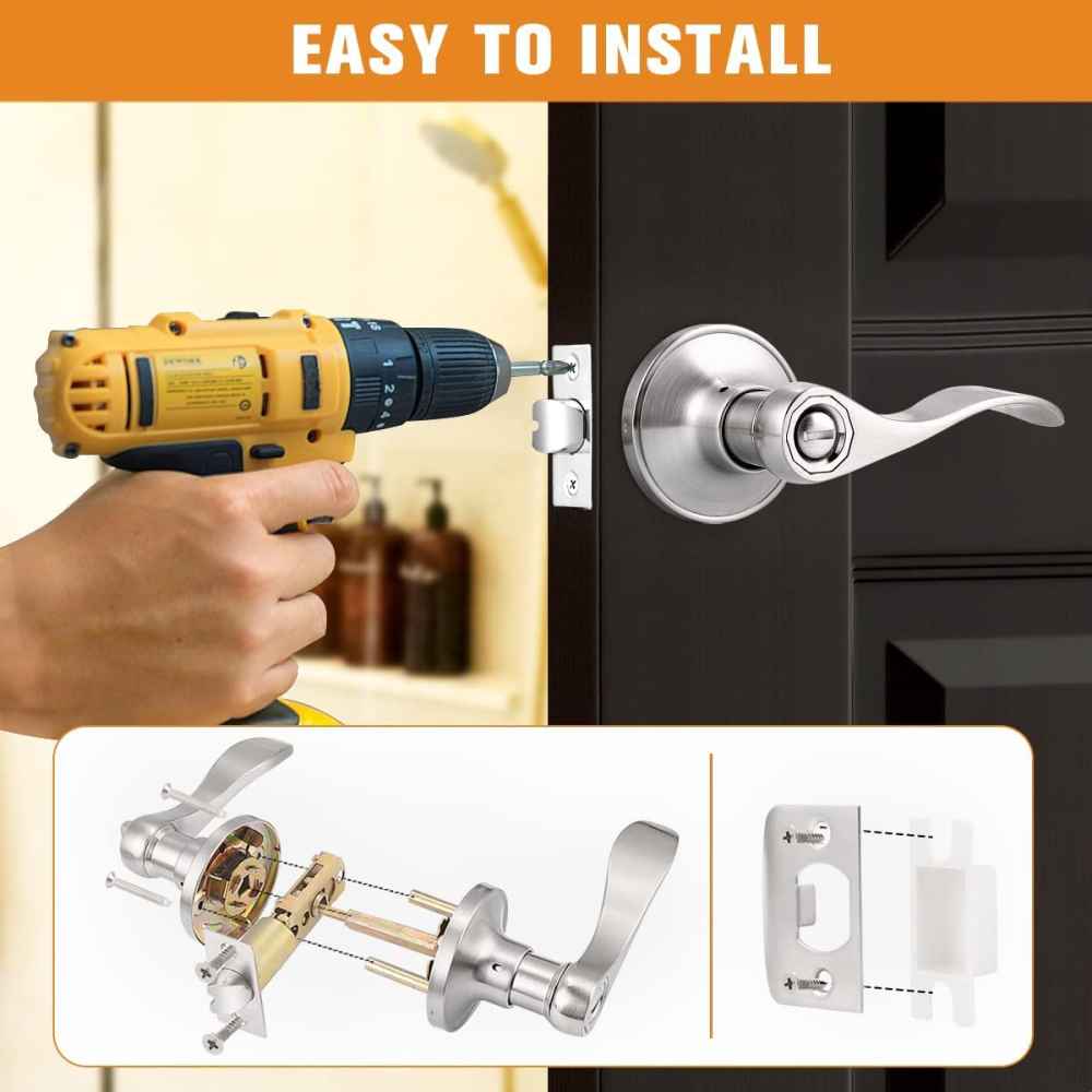 5-in. x 0.03-in. Zinc Alloy Door Lock In Satin Nickel