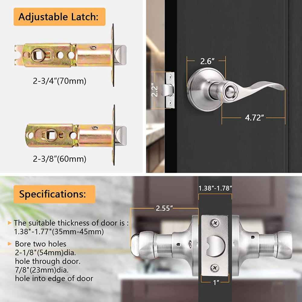 5-in. x 0.03-in. Zinc Alloy Door Lock In Satin Nickel