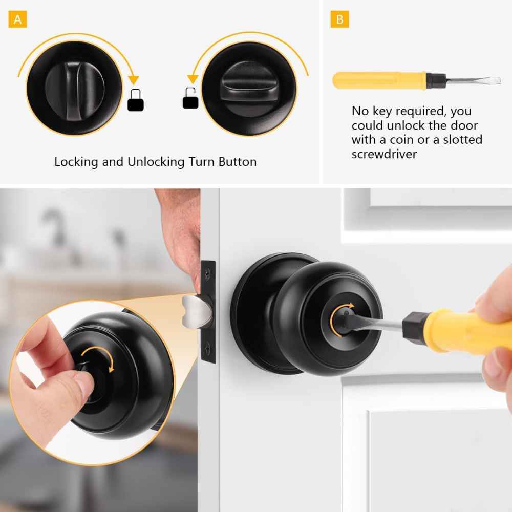 2.5-in. x 0.039-in. Stainless Steel Door Door Lock In Black
