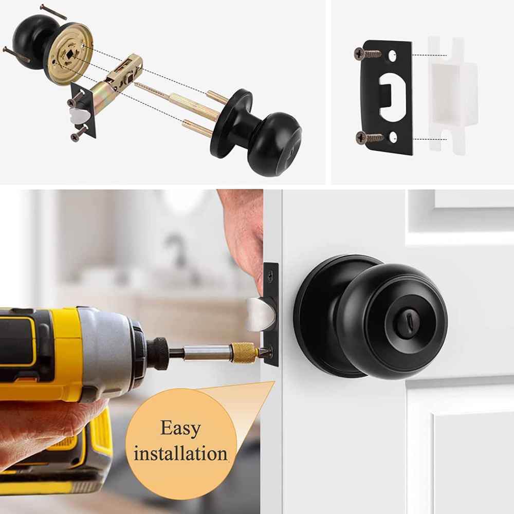2.5-in. x 0.039-in. Stainless Steel Door Door Lock In Black