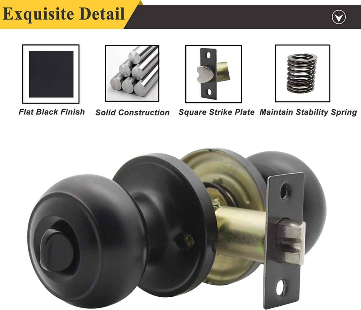 2.5-in. x 0.039-in. Stainless Steel Door Door Lock In Black
