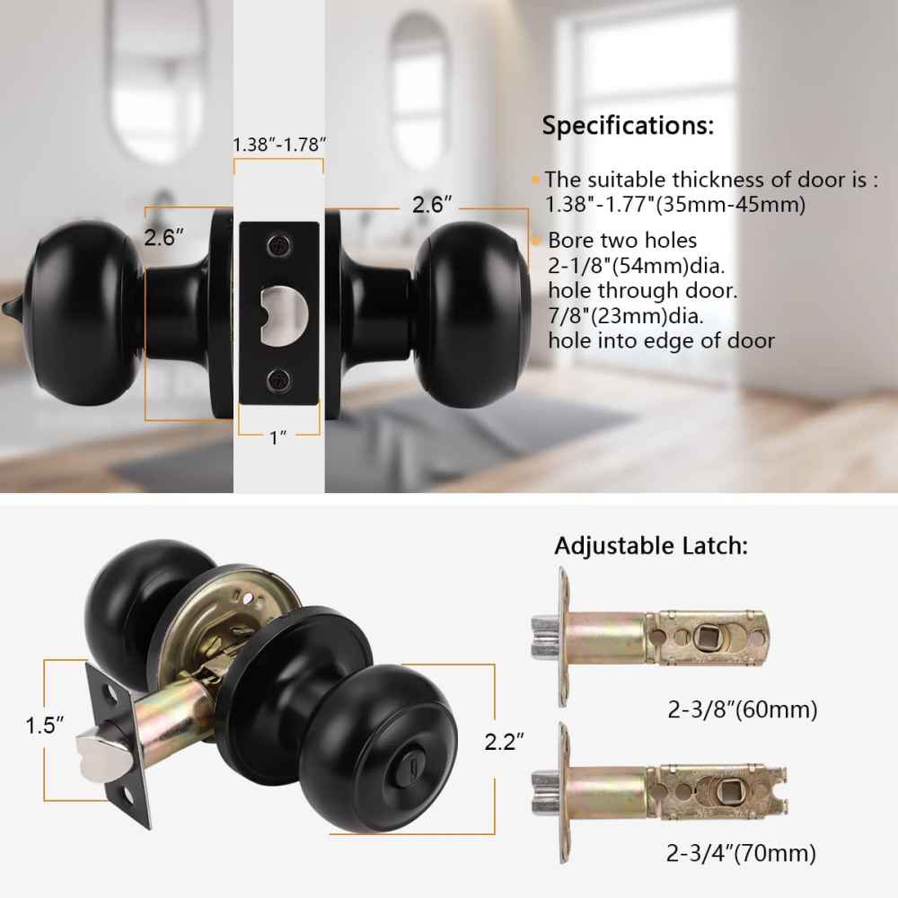 2.5-in. x 0.039-in. Stainless Steel Door Door Lock In Black