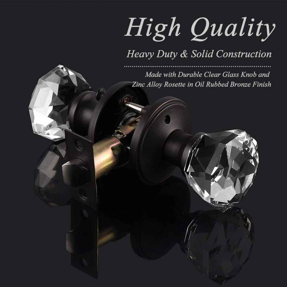 2.5-in. x 0.03-in. Glass-Zinc Alloy Door Door Lock In Oil Rubbed Bronze