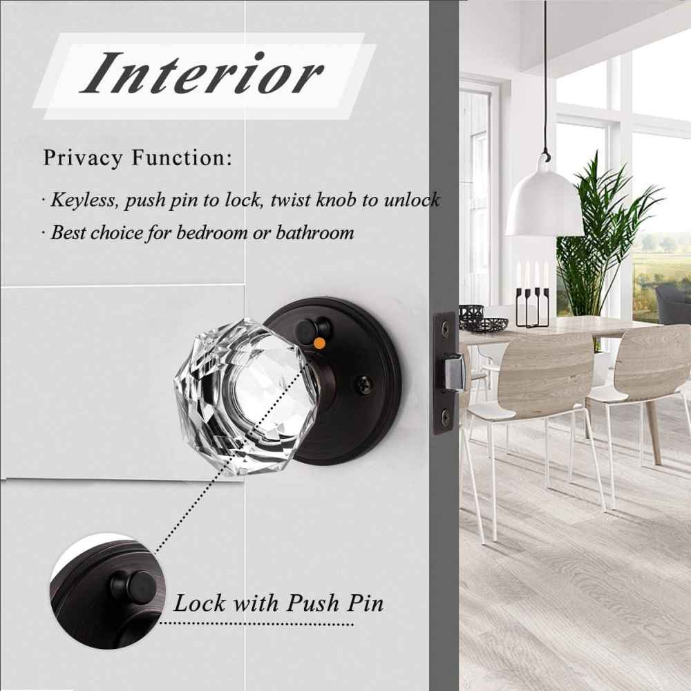 2.5-in. x 0.03-in. Glass-Zinc Alloy Door Door Lock In Oil Rubbed Bronze