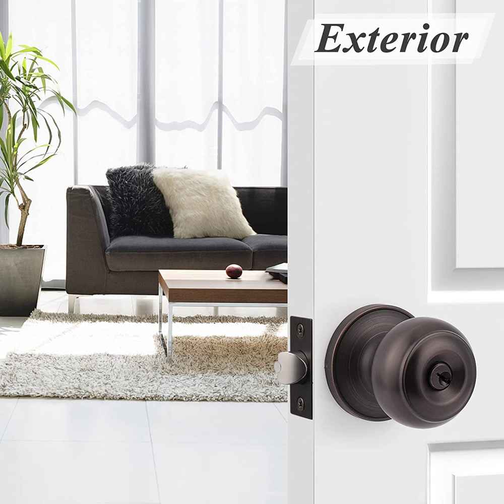 2.5-in. x 0.01-in. Stainless Steel Door Lock In Oil Rubbed Bronze