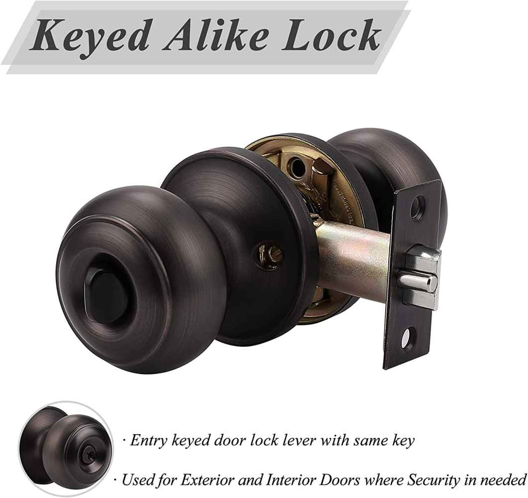 2.5-in. x 0.01-in. Stainless Steel Door Lock In Oil Rubbed Bronze