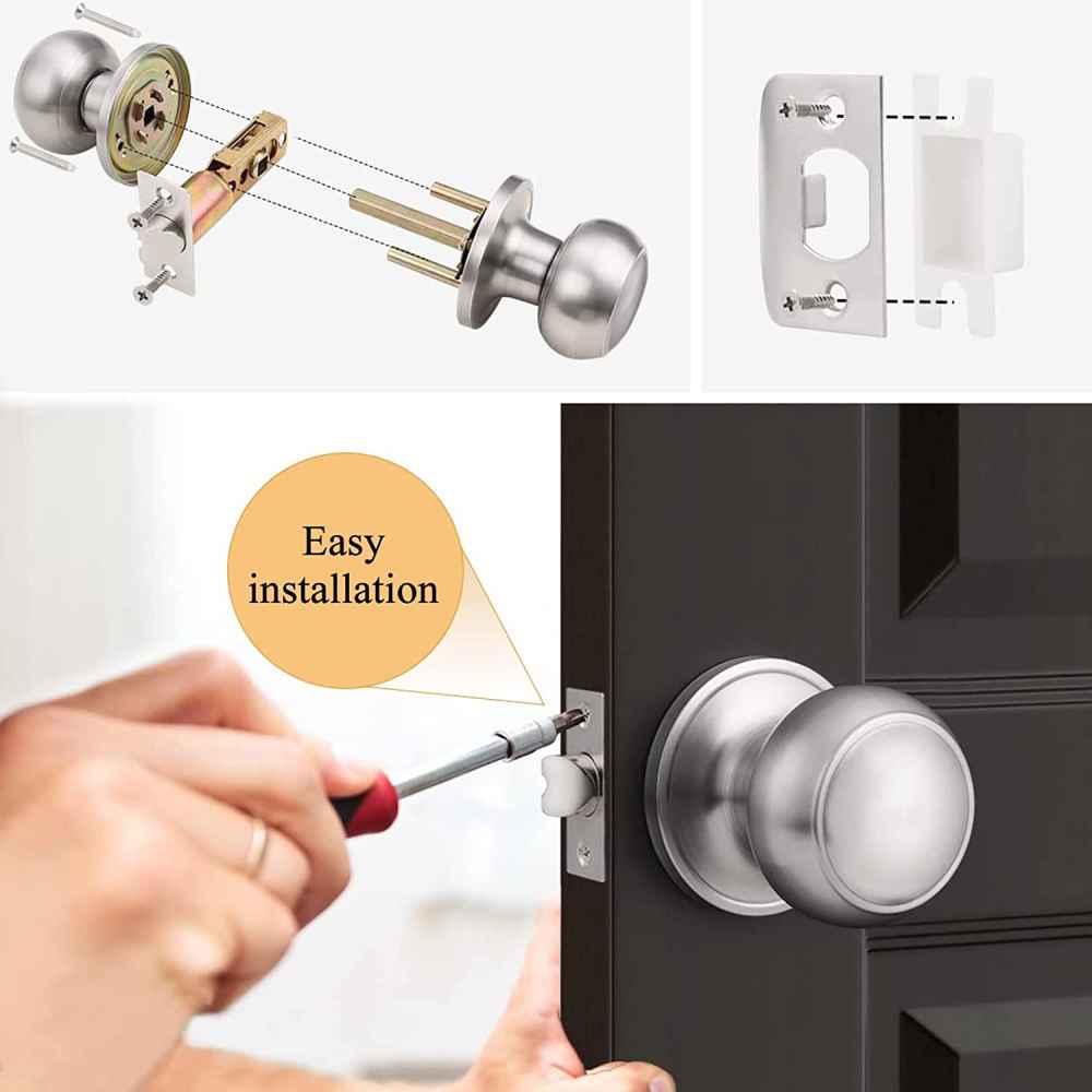 2.6-in. x 0.01-in. Stainless Steel Door Lock In Satin Nickel