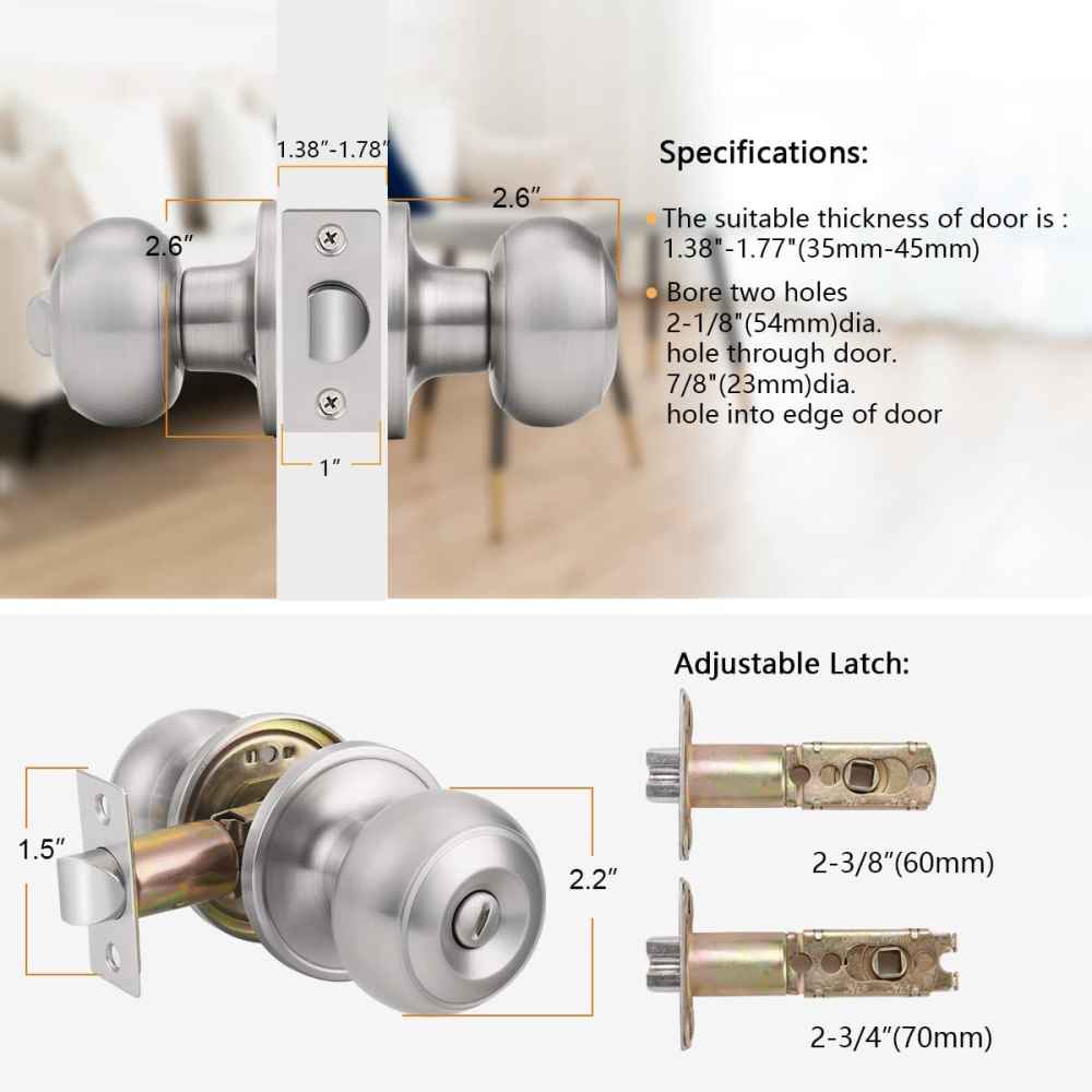2.5-in. x 0.04-in. Stainless Steel Door Door Lock In Satin Nickel