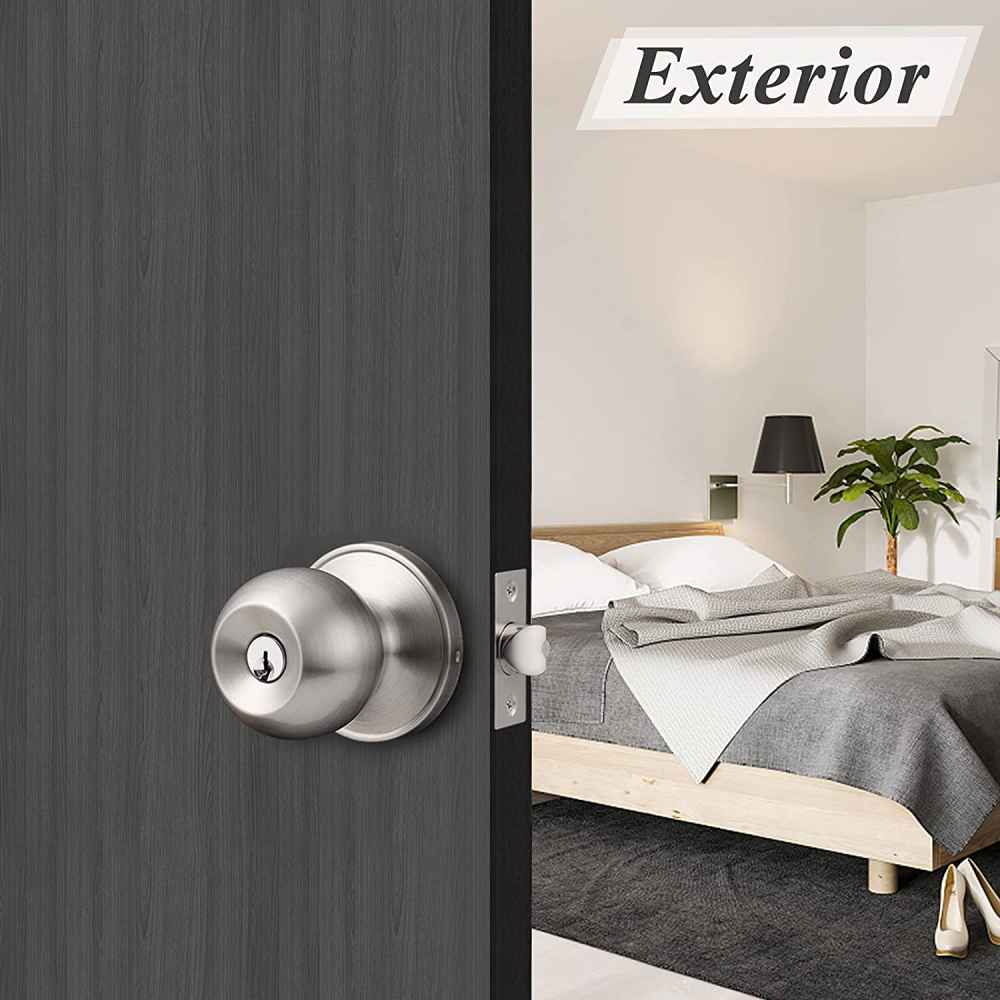 3.3-in. x 0.03-in. Stainless Steel Door Lock In Satin Nickel